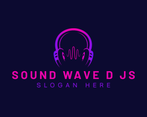 Headphone Wave Recording logo design