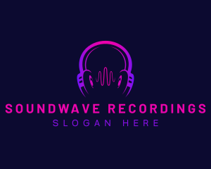 Headphone Wave Recording logo design