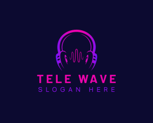 Headphone Wave Recording logo design