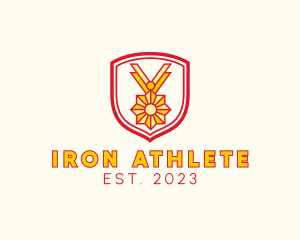 Athlete Medal Sun logo design