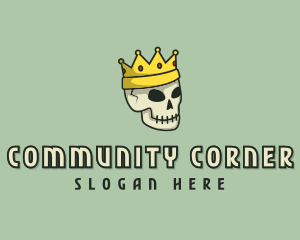 Skull Crown King logo design