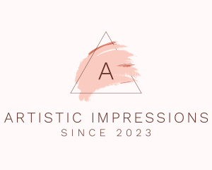 Triangle Brushstroke Cosmetology logo design