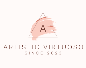 Triangle Brushstroke Cosmetology logo design