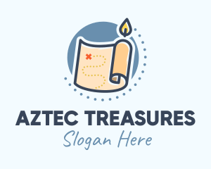 Candle Treasure Map logo design