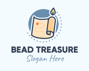 Candle Treasure Map logo design