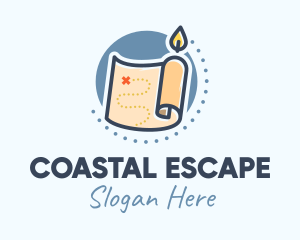 Candle Treasure Map logo design