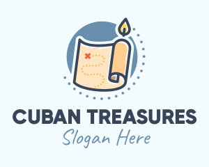 Candle Treasure Map logo design