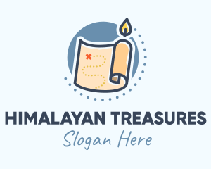 Candle Treasure Map logo design