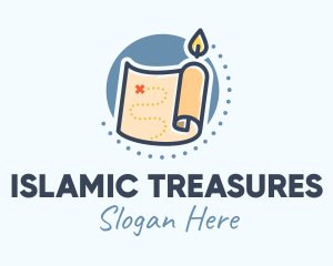 Candle Treasure Map logo design