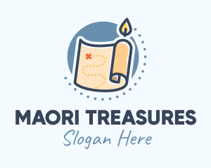 Candle Treasure Map logo design