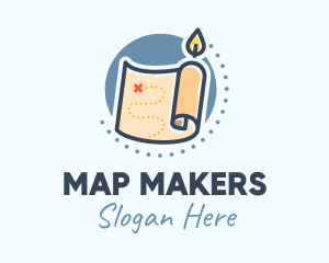 Candle Treasure Map logo design