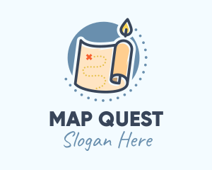 Candle Treasure Map logo design