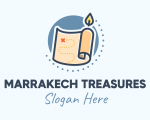 Candle Treasure Map logo design