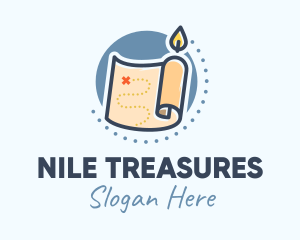 Candle Treasure Map logo design