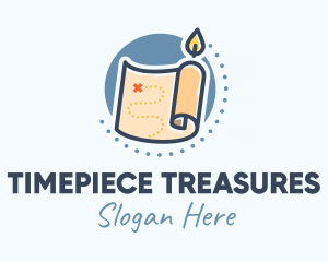 Candle Treasure Map logo design