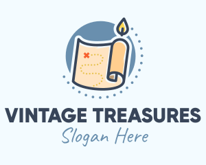 Candle Treasure Map logo design