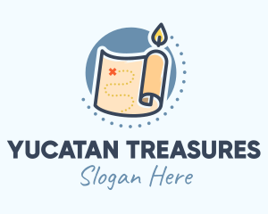 Candle Treasure Map logo design