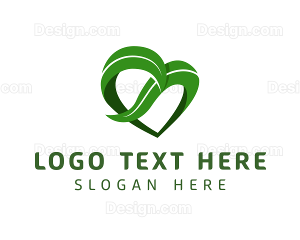 Organic Leaf Heart Logo