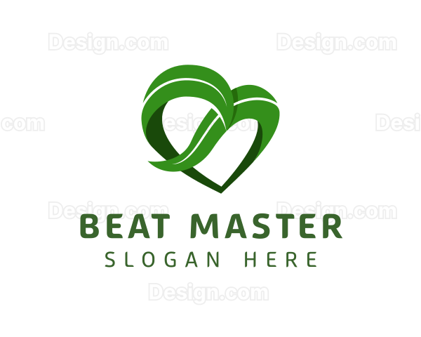 Organic Leaf Heart Logo