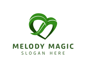 Organic Leaf Heart Logo