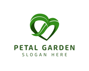 Organic Leaf Heart logo design