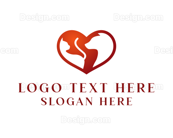 Negative Space Pet Heart Logo