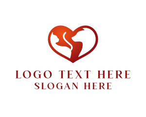 Negative Space Pet Heart logo