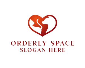 Negative Space Pet Heart logo design