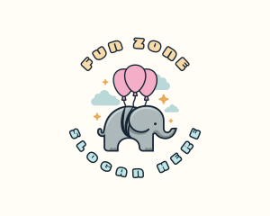 Fun Balloon Elephant logo design