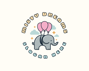 Fun Balloon Elephant logo design