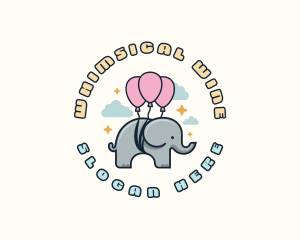 Fun Balloon Elephant logo design