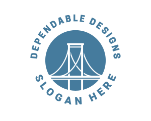 Suspension Bridge Structure logo design