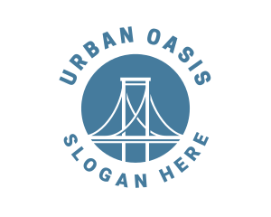 Suspension Bridge Structure logo design