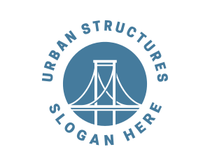 Suspension Bridge Structure logo design