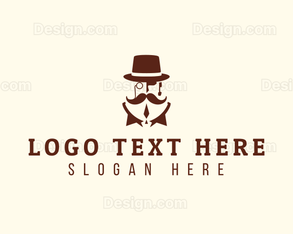 Gentleman Mustache Monocle Logo