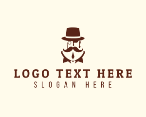 Gentleman Mustache Monocle logo