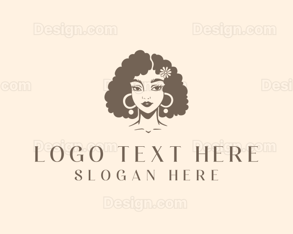 Flower Hairstyle Salon Logo