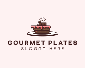 Ship Cake Dessert  logo design