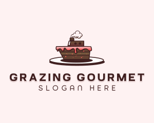 Ship Cake Dessert  logo design