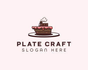 Ship Cake Dessert  logo design