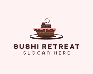 Ship Cake Dessert  logo design