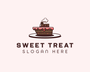 Ship Cake Dessert  logo design