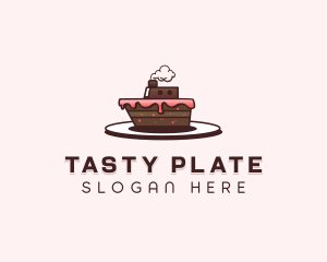 Ship Cake Dessert  logo design