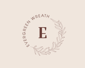 Elegant Leaf Floral Wreath logo design