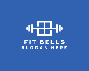 Fitness Barbell Window logo design