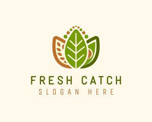 Grains Leaf Avocado Vegan logo design