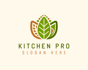 Grains Leaf Avocado Vegan logo design