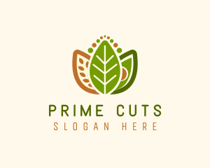 Grains Leaf Avocado Vegan logo design