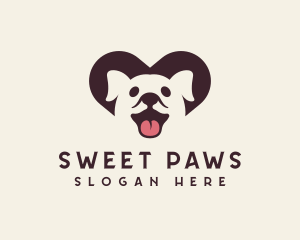 Cute Puppy Heart logo design