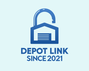 Blue Lock Storage  logo design